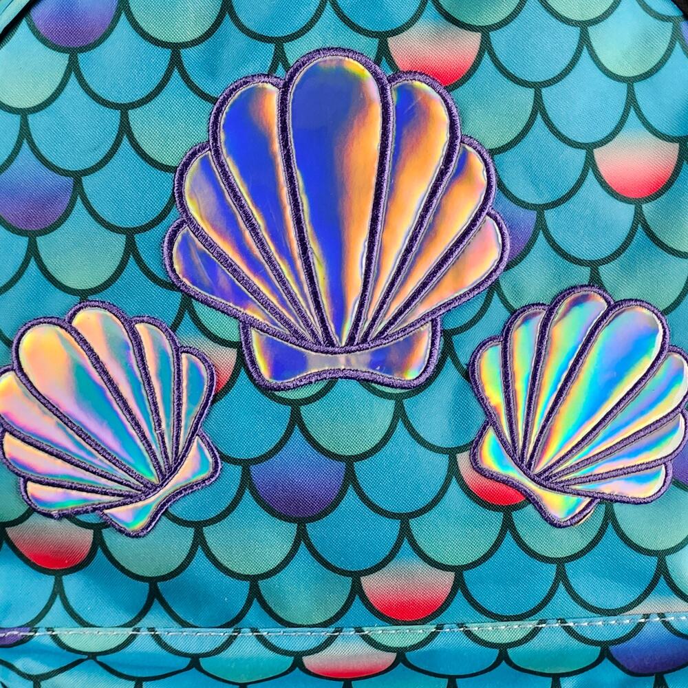 Loungefly Little Mermaid Heart Logo Backpack • 2018 • NWT • VHTF • Ariel Dongle - Picture 3 of 16